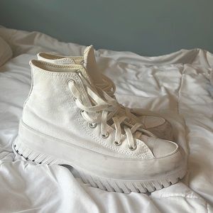 Converse white platform high top sneaker